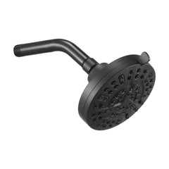 Tub and Shower Faucet Set, Complete with 127 mm Rainfall Shower Head and Bathtub Spout, 8-Setting Adjustable Spray, Single-Handle Tub Trim Kit with Brass Pressure Balancing Valve, Matte Black