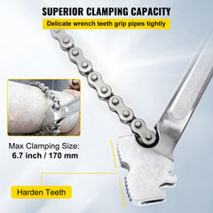 24 Inch Pipe Chain Wrench Heavy Duty 6.7 Inch Chain Wrench