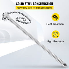 24 Inch Pipe Chain Wrench Heavy Duty 6.7 Inch Chain Wrench