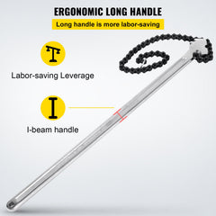 24 Inch Pipe Chain Wrench Heavy Duty 6.7 Inch Chain Wrench