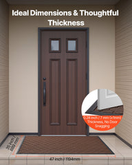 Front Door Mat, 1194 x 889 mm Commercial Floor Mat for Indoor and Outdoor, Modern Stylish Carpet with TPE Backing, Heavy Duty Washable Entry Industrial Rug for Hallway, Balcony, Garage, Brown