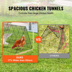 Chicken Tunnels, 400x100x61.5 cm(LxWxH) Chicken Tunnels for Yard, Portable Chicken Tunnels for Outside with Corner Frames, Chicken Coop Run, Suitable for Chickens, Ducks, Rabbits