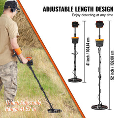 Metal Detector for Adults&Kids, 250mm, Professional Adjustable Higher Accuracy Gold Detector, IP68 Waterproof Coil with LCD Display 7 Modes Advanced DSP Chip, for Detecting Gold Treasure Hunting