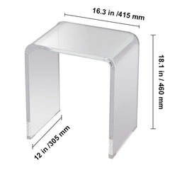 Acrylic End Table, C-Shaped Lucite Side Table, Clear Acrylic Side Table for Drink, Food, Snack used in Living Room, Bedroom, and Study