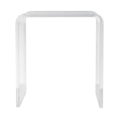Acrylic End Table, C-Shaped Lucite Side Table, Clear Acrylic Side Table for Drink, Food, Snack used in Living Room, Bedroom, and Study