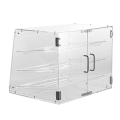 Pastry Display Case, 3-Tier Commercial Countertop Bakery Display Case, Acrylic Display Box with Rear Door Access & Removable Shelves, Keep Fresh for Donut Bagels Cake Cookie