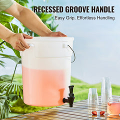 Beverage Dispenser, 5 Gallon Drink Dispensers for Parties, Plastic Juice Dispenser with Spigot and Lid, Iced Tea Lemonade Juice Water Dispenser, for Restaurants, Hotels, Parties