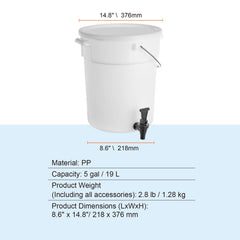 Beverage Dispenser, 5 Gallon Drink Dispensers for Parties, Plastic Juice Dispenser with Spigot and Lid, Iced Tea Lemonade Juice Water Dispenser, for Restaurants, Hotels, Parties