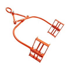 609mm Stone Lifting Tongs, 2-Claw Rock Tongs, Heavy Duty Steel Log Tongs, 500KG Lifting Capacity, Swivel Log Grapple, Serrated Claw Design, Easy Chain Hook up Tongs for Stone Blocks & Marble
