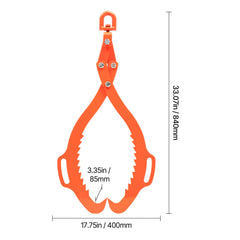 32in Log Lifting Tongs, 2-Claw Log Tongs, Heavy Duty Steel Log Grapple, 1543LBS Lifting Capacity, Swivel Log Graper Timber, Eagle Claw Design, Log Skidding Tongs for Trucks, Tractors, Forklifts