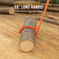 Cant Hook Tool, 59 in, Heavy Duty Steel Log Roller, Log Lifter Timber Jack for Max 32" Dia Logs, Forestry Logging Tools, Dual Function Log Handler for Rolling and Clamping Logs