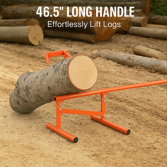 Timberjack, 46.5 in, Heavy Duty Steel Log Lifter, Log Roller with Adjustable Cant Hook, Logging Tools Log Jack for Logs Ups to 15" Dia, Timber Jack for Rolling Cutting Lifting Logs