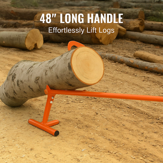 Timberjack, 48 in, Heavy Duty Log Lifter with Metal Handle, Log Roller with Adjustable Cant Hook, Logging Tools Log Jack for Logs Ups to 15" Dia, Timber Jack for Rolling Cutting Lifting Logs