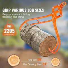 Timber Claw Hook, 28 inch 4 Claw Log Grapple for Logging Tongs, Swivel Steel Log Lifting Tongs, Eagle Claws Design with 2205 lbs/1000 kg Loading Capacity for Tractors, ATVs, Trucks, Forklifts