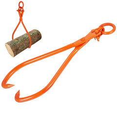 Log Skidding Tongs, 81.3cm 2 Claw Log Lifting Tongs, Heavy Duty Steel Lumber Skidding Tongs, 700 kg Loading Capacity, Log Lifting, Handling, Dragging & Carrying Tool