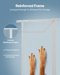 RV Screen Door Protector, 800 x 723.9 mm Door Grille, Easy to Install and Disassemble, Reinforced Breathable Protective Mesh, Aluminum Alloy Camper RV Entry Protector for Pet Protection, White