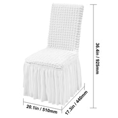 Stretch Spandex Folding Chair Covers, Universal Fitted Chair Cover with Skirt, Removable Washable Protective Slipcovers, for Wedding, Holiday, Banquet, Party, Celebration, Dining (4 PCS White)