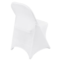 Stretch Spandex Folding Chair Covers, Universal Fitted Chair Cover, Removable Washable Protective Slipcovers, for Wedding, Holiday, Banquet, Party, Celebration, Dining (50PCS White)