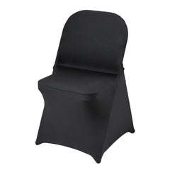 Stretch Spandex Folding Chair Covers, Universal Fitted Chair Cover, Removable Washable Protective Slipcovers, for Wedding, Holiday, Banquet, Party, Celebration, Dining (50PCS Black)