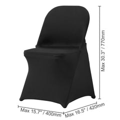 Stretch Spandex Folding Chair Covers, Universal Fitted Chair Cover, Removable Washable Protective Slipcovers, for Wedding, Holiday, Banquet, Party, Celebration, Dining (50PCS Black)