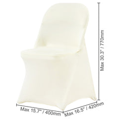 Stretch Spandex Folding Chair Covers, Universal Fitted Chair Cover, Removable Washable Protective Slipcovers, for Wedding, Holiday, Banquet, Party, Celebration, Dining (30PCS Ivory White)