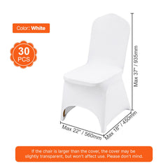 Stretch Spandex Folding Chair Covers, Universal Fitted Chair Cover, Removable Washable Protective Slipcovers, for Wedding, Holiday, Banquet, Party, Celebration, Dining (30PCS White)