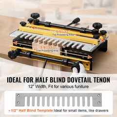 Dovetail Jig, 310 mm Width, Dove Tailing Router Jigs with Router Bit & 1/2” Template, Precise Alignment Dove Tail Jig, Mortise and Tenon Jig Woodworking Tools for Furniture & Wood Cabinet Making