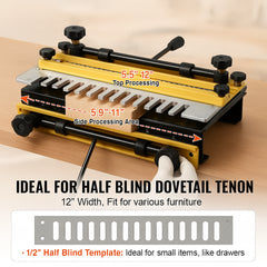 Dovetail Jig, 310 mm Width, Dove Tailing Router Jigs with Router Bit & 1/2” Template, Precise Alignment Dove Tail Jig, Mortise and Tenon Jig Woodworking Tools for Furniture & Wood Cabinet Making