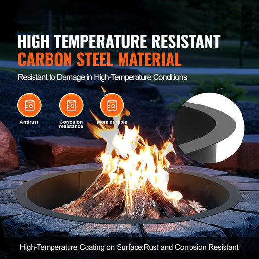 Fire Pit Ring Round Inner Steel Liner DIY Campfire Firepit