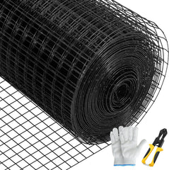 Hardware Cloth, 48\" x 50\' & 1\"x1\" Mesh Size, Galvanized Steel Vinyl Coated 16 Gauge Chicken Wire Fencing with A Cutting Plier & A Pair of Fabric Gloves, for Garden Fencing