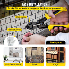 Hardware Cloth, 48\" x 50\' & 1\"x1\" Mesh Size, Galvanized Steel Vinyl Coated 16 Gauge Chicken Wire Fencing with A Cutting Plier & A Pair of Fabric Gloves, for Garden Fencing