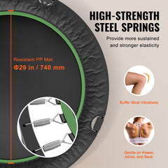 Foldable Mini Trampoline, 40 Inch Fitness Rebounder, Max Load 330lbs Exercise Trampoline, Stable & Quiet Trampoline with 4 Level Height Adjustable Foam Handle, for Adults Indoor/Garden Workout