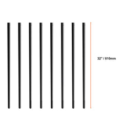 Staircase Metal Balusters, 3/4'' Round x 32'' Long Aluminum Decorative Banister Spindles, 101 Pack Deck Baluster with Screws, Classic Hollow Deck Railing Satin Black Powder Coated for Porch