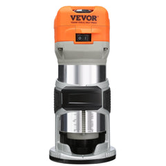 Wood Router, 1.25HP 800W, Compact Wood Trimmer Router Tool, 30000RPM Max Speed 6 Variable Speeds, with 1/4'' & 5/16'' Collets 12 PCs Milling Cutters Dust Hood, for Woodworking Slotting Trimming