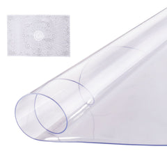 Plastic Table Cover, 42 x 42 Inch 2.0 mm Thick Clear Table Protector, Round PVC Desk Mat, Waterproof & Easy Cleaning Desk Pad Tablecloth, for Office Dresser Dining Room Table Night Stand