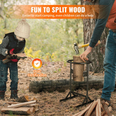 Firewood Kindling Splitter, 9''x17'' XL Wood Splitter, Unique V-Shaped Finger-Safety Blade, Manual Log Splitter for Wood Splitting, Heavy Duty Strong Steel Structure & Stability, Log Splitter