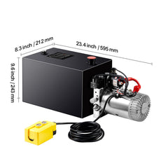 Hydraulic Pump 15 Quart Double Acting Dump Trailer Pump Power Unit DC 12V