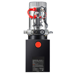 Hydraulic Pump, 4 Quart Hydraulic Power Unit, Single Acting Dump Trailer Pump, 0.91 GPM Flow Rate, 3200 PSI Max Relief Pressure, DC 12V Hydraulic Pump for Dump Trailer Car Lifting