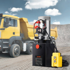 Hydraulic Pump, 4 Quart Hydraulic Power Unit, Single Acting Dump Trailer Pump, 0.91 GPM Flow Rate, 3200 PSI Max Relief Pressure, DC 12V Hydraulic Pump for Dump Trailer Car Lifting
