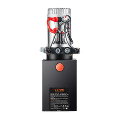 Hydraulic Pump, 10 Quart Hydraulic Power Unit, Double Acting Dump Trailer Pump, 0.91 GPM Flow Rate, 3200 PSI Max Relief Pressure, DC 12V Hydraulic Pump for Dump Trailer Car Lifting