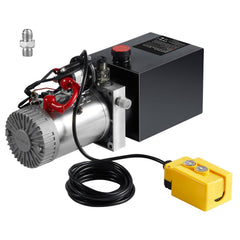 Hydraulic Pump, 8 Quart Hydraulic Power Unit, Single Acting Dump Trailer Pump, 0.91 GPM Flow Rate, 3200 PSI Max Relief Pressure, DC 12V Hydraulic Pump for Dump Trailer Car Lifting