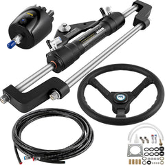 Hydraulic Boat Steering Kit, 300HP Hydraulic Steering Kit Helm Pump, Hydraulic Outboard Steeing Kit with 4267 mm Hydraulic Steering Hose for Boat Steering System