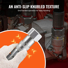 1/2" Flat Face Hydraulic Couplers 1/2" NPT Skid Steer Couplers 2 Dust Caps