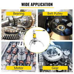 Hydraulic Gear Puller, 15 Ton Max. Capacity Hydraulic Puller, 2 or 3 Jaws Bearing Hub Separator, 3.9"- 11.8" Hydraulic Puller Separator Tool for Pulling Hubs, Flanges, Gears, Bearings