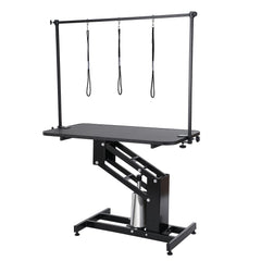 109cm Hydraulic Pet Grooming Table, Heavy Duty Dog Grooming Arm for Medium/ Small Dogs, Height Adjustable Dog Grooming Station, Anti Slip Tabletop /Dog Grooming Station, Max Bearing 182kg
