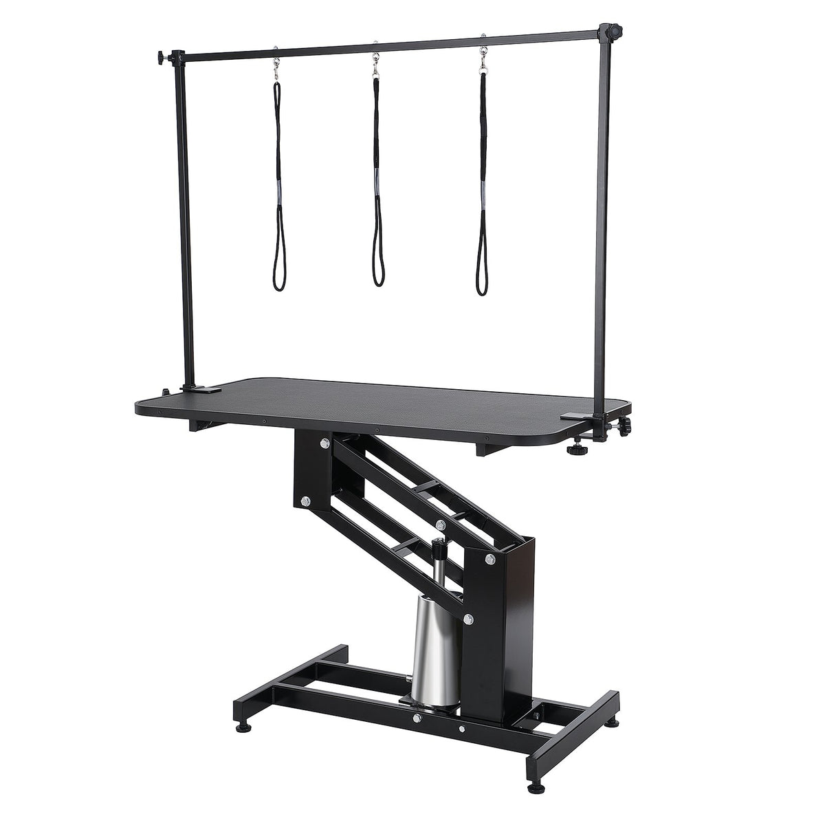 109cm Hydraulic Pet Grooming Table, Heavy Duty Dog Grooming Arm for Medium/ Small Dogs, Height Adjustable Dog Grooming Station, Anti Slip Tabletop /Dog Grooming Station, Max Bearing 182kg