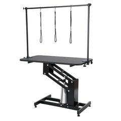 109cm Hydraulic Pet Grooming Table, Heavy Duty Dog Grooming Arm for Medium/ Small Dogs, Height Adjustable Dog Grooming Station, Anti Slip Tabletop /Dog Grooming Station, Max Bearing 182kg