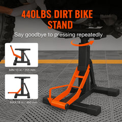 Dirt Bike Lift Stand, Motorcycle Jack Lift Stand 440 lbs Capacity and Hydraulic Lift Operation, Adjustable Height Hoist Table, for Dirt Pit Bike Repair, Maintenance, Dirt Bike Accessories