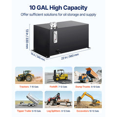 Hydraulic Fluid Reservoir Tank 10 Gallon Hydraulic Oil Reservoir Hydraulic Steel Tank Reservoir, Hydraulic Oil Tank Reservoir, Hydraulic Reservoir with a Temp Gauge