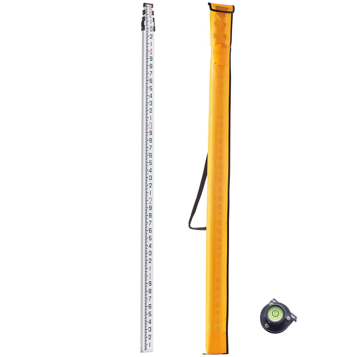 Measuring Rod 16-Feet/10ths 4 Sections Telescopic Grade Rod 1/10ft w/ Bag